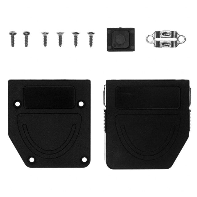 955-015-010R011 NorComp Inc.  Capots de connecteurs D-Sub en forme de D